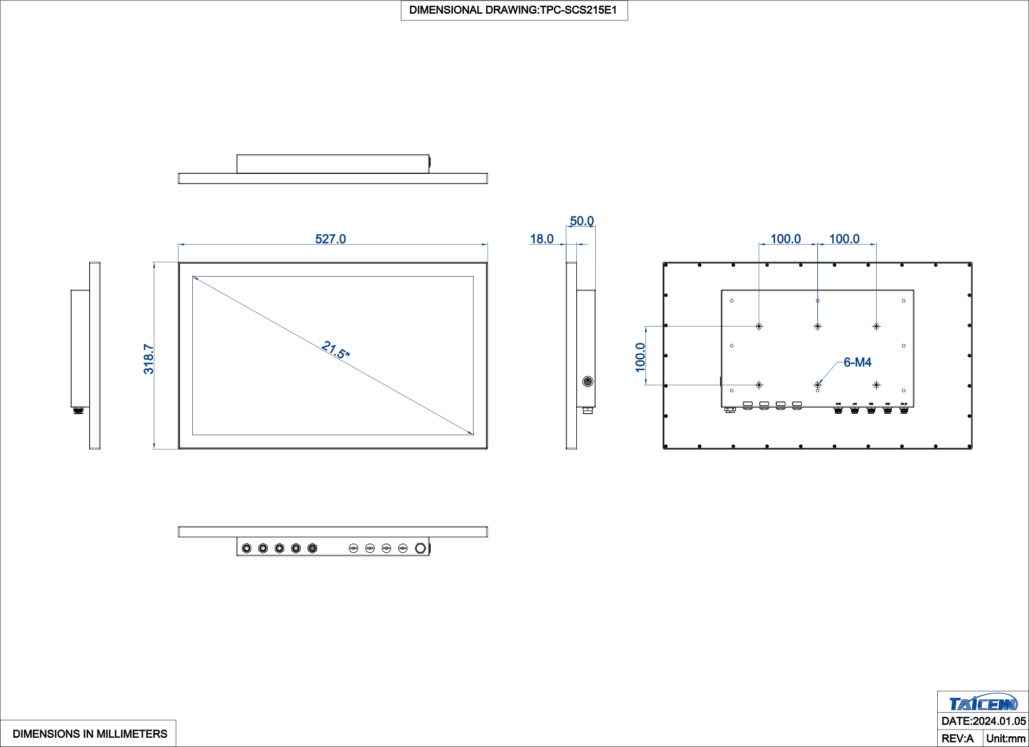 Full IP66 & IP69K Stainless Steel Panel PC with Intel J6412 dimension 2