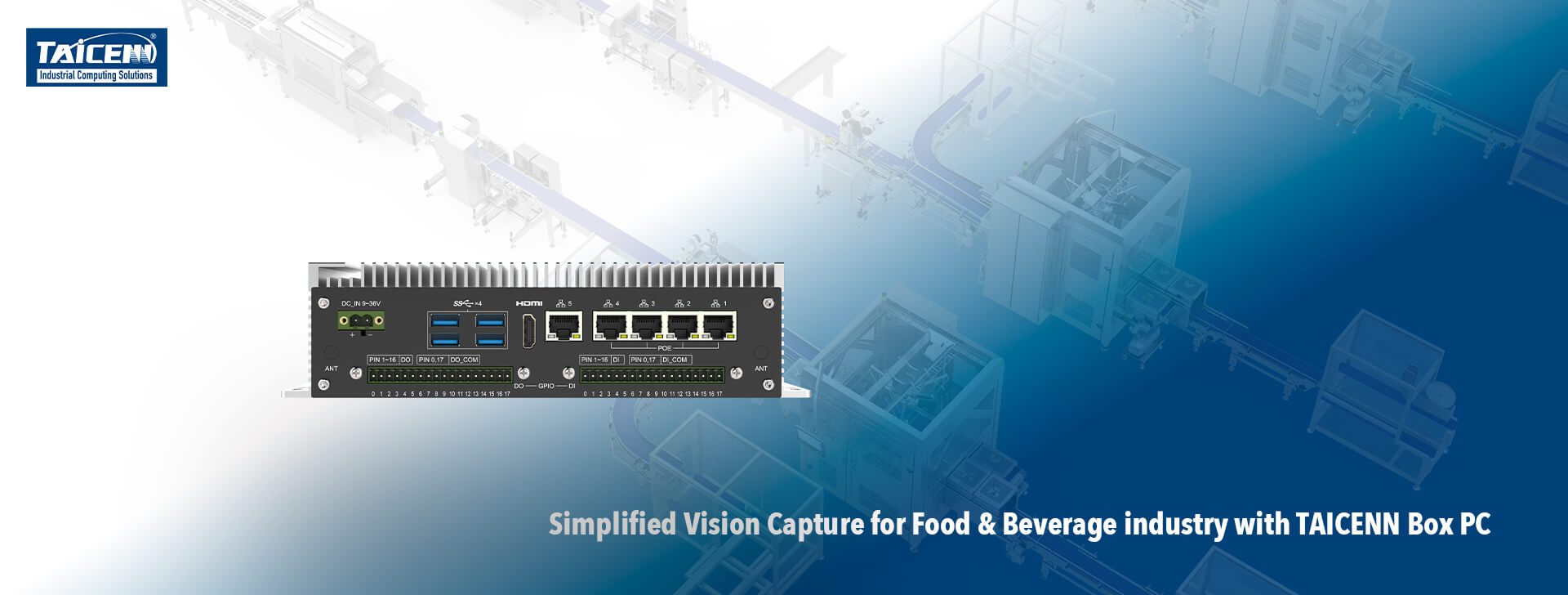 Food & Beverage industry with Taicenn Box PC 3